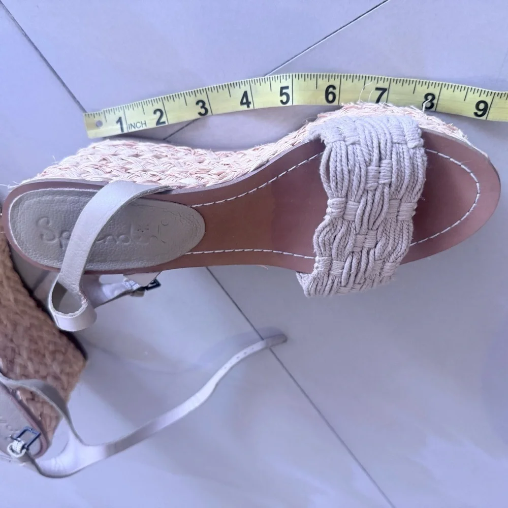 Splendid Cream Woven Espadrille Wedge Sandals size 6M